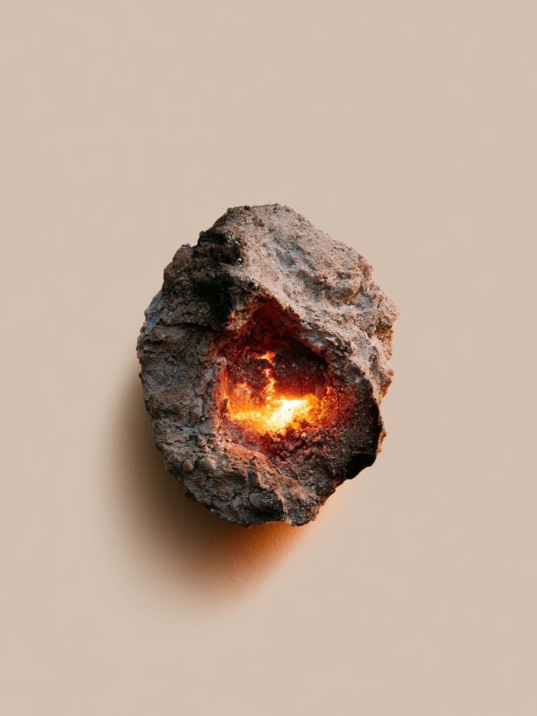 Glowing Ember Rock Minimalist Print. poster detail