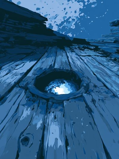 Blue Wooden Texture Abstract Print. poster
