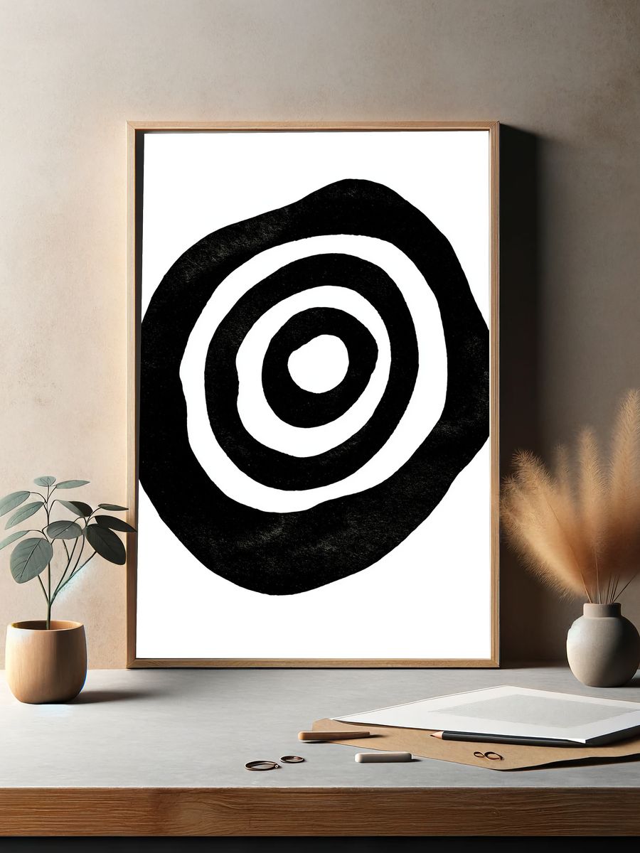 Concentric Ink Rings Poster. — room view 2