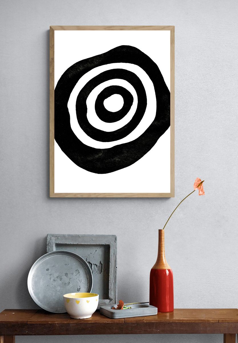 Concentric Ink Rings Poster. — room view 3
