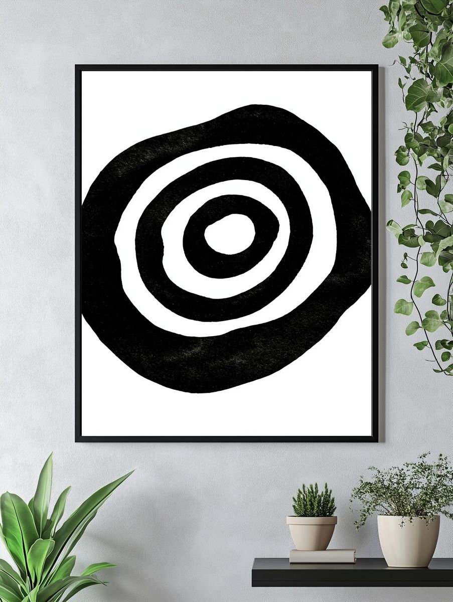 Concentric Ink Rings Poster. — room view 4