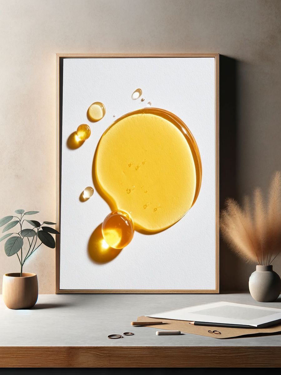 Golden Droplets Abstract Poster. — room view 2