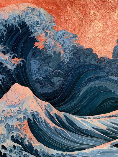 Ocean Wave Abstract Poster. poster