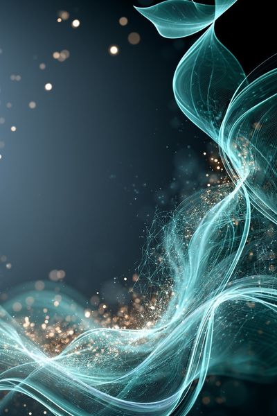 Aqua Light Waves Abstract Poster. poster