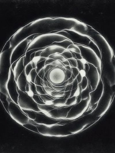 Monochrome Orbital Abstract Poster. poster print