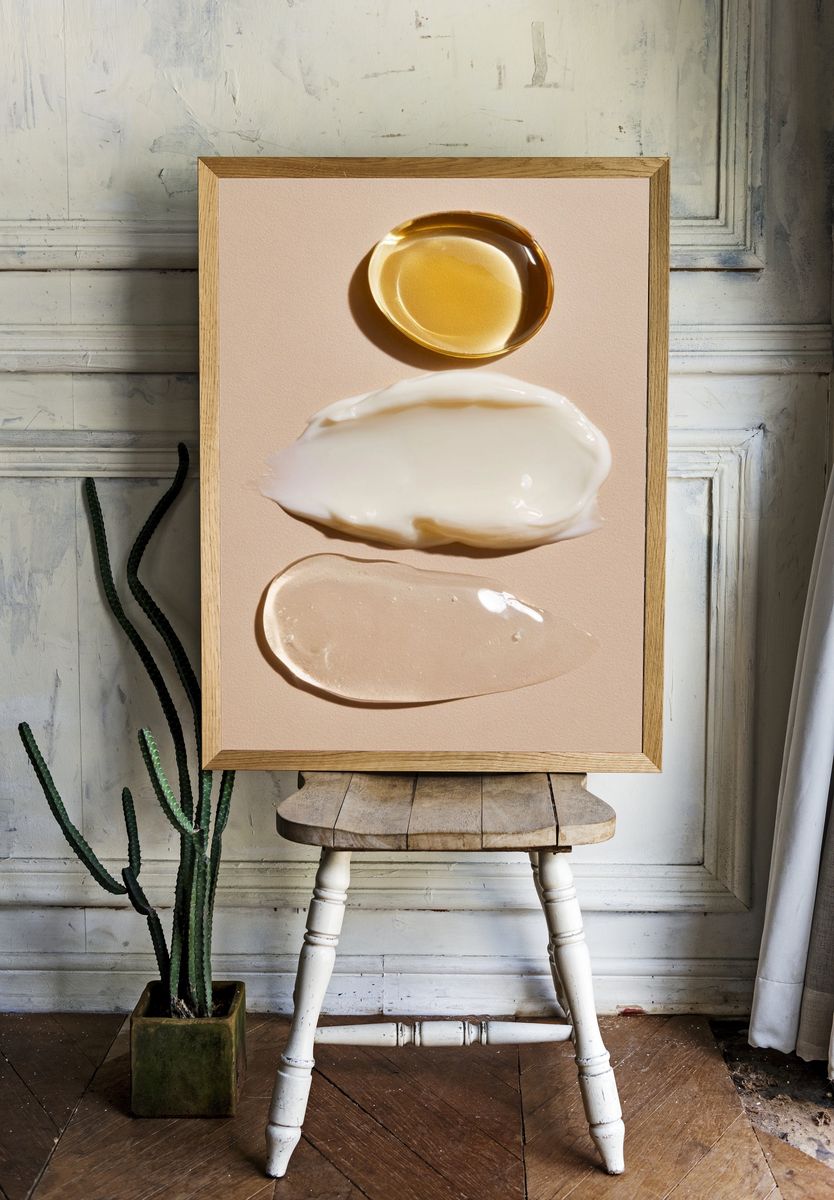 Golden Cream Texture Poster. — room view 1