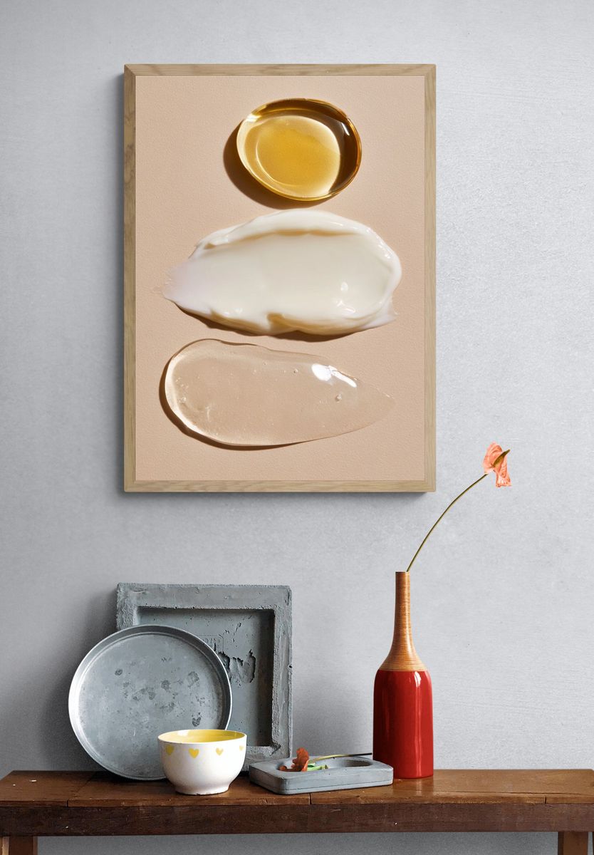 Golden Cream Texture Poster. — room view 3