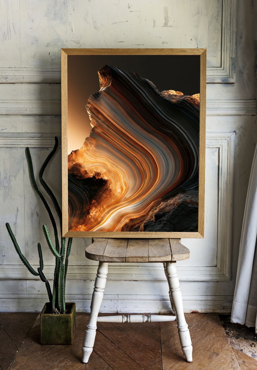 Molten Rock Abstract Poster. room preview