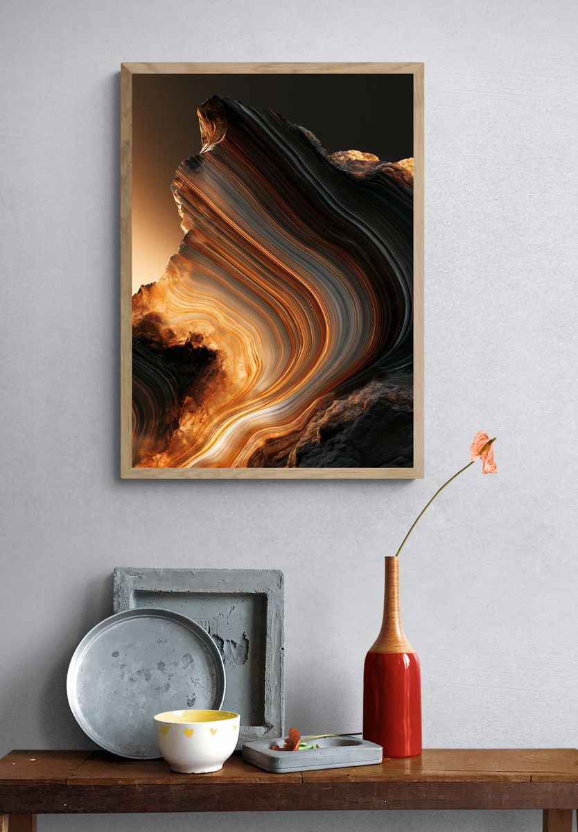 Molten Rock Abstract Poster. — room view 3