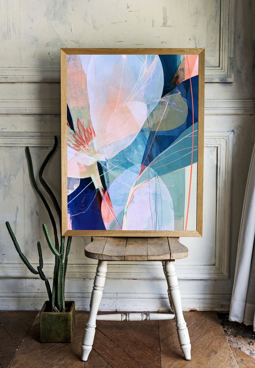 Abstract Floral Bloom Poster. — room view 1