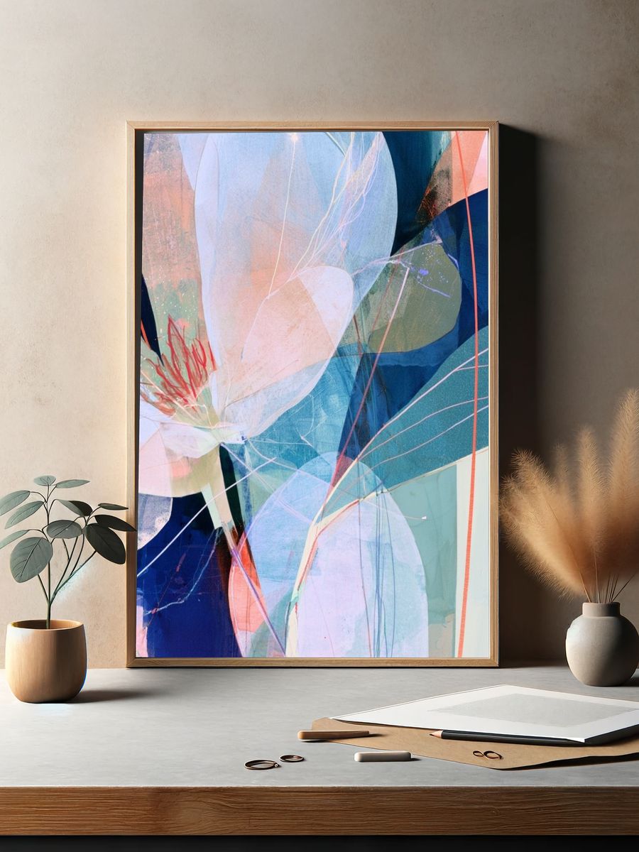 Abstract Floral Bloom Poster. — room view 2
