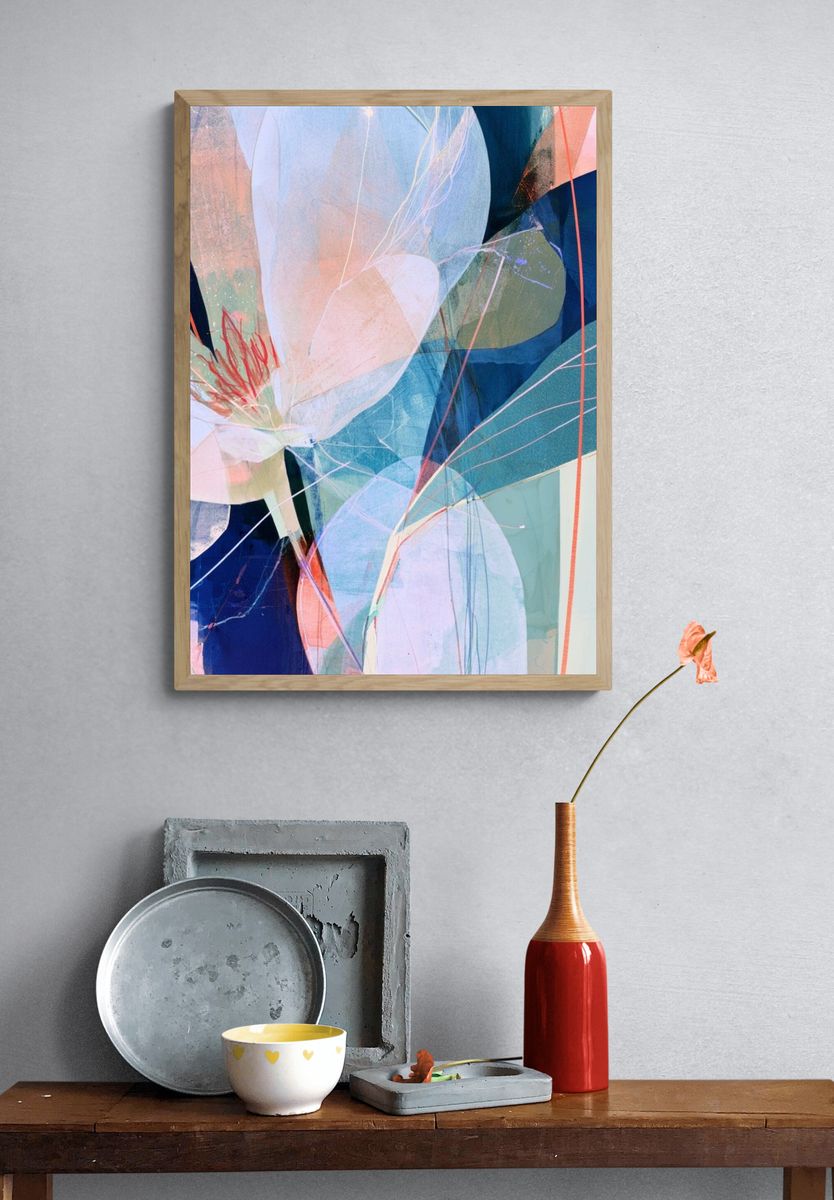 Abstract Floral Bloom Poster. — room view 3