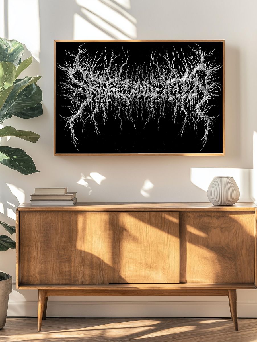 Twisted Root Network Black-White Print. — room view 3