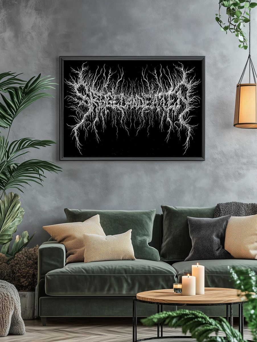 Twisted Root Network Black-White Print. — room view 4