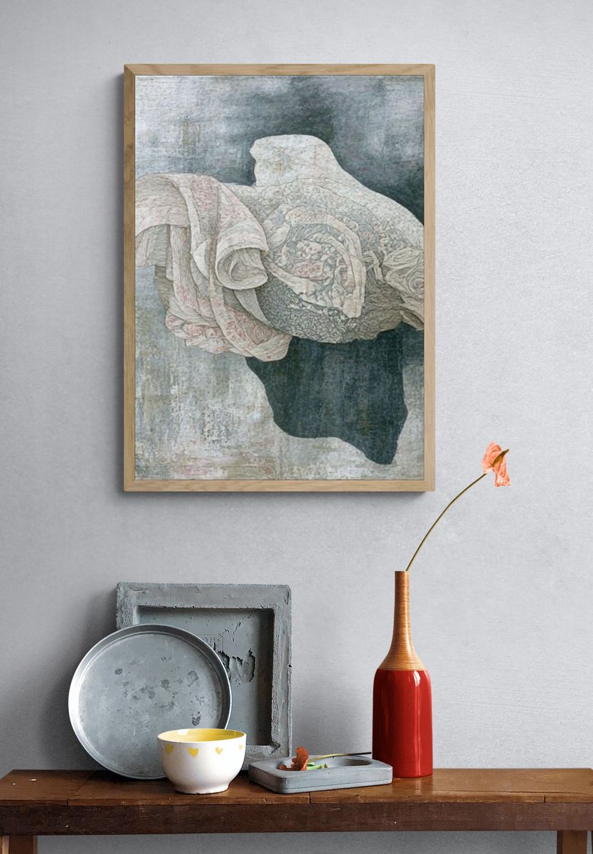 Abstract Textile Forms Poster. — room view 3