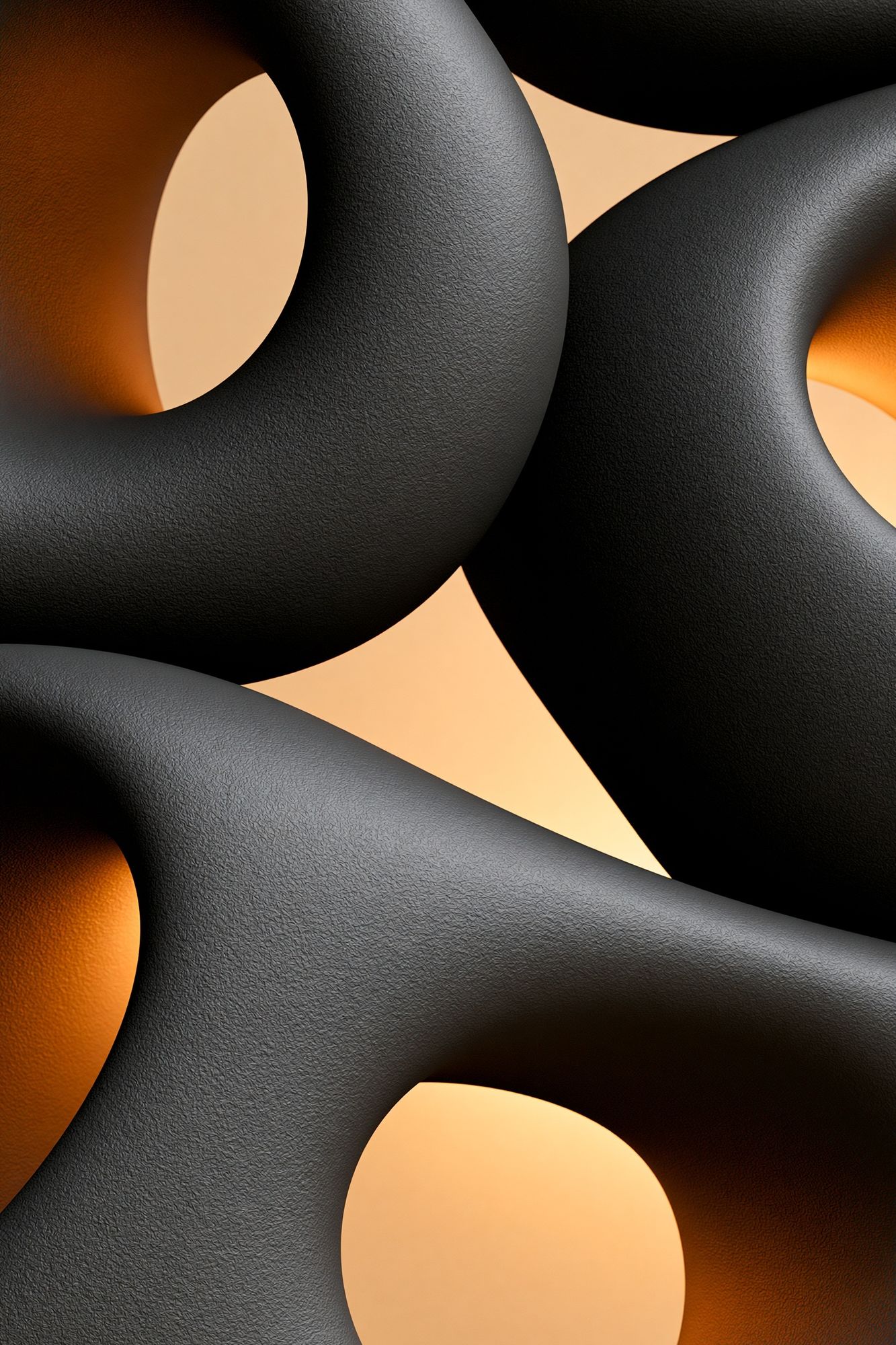 Organic Black and Amber Abstract Poster. poster detail