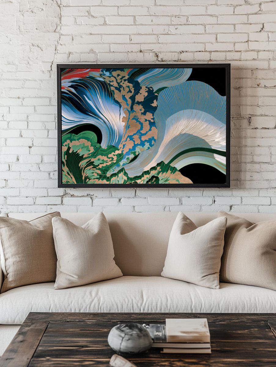 Abstract Flow Botanical Poster. — room view 1