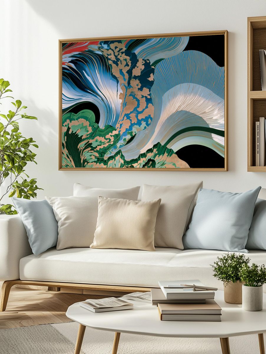 Abstract Flow Botanical Poster. — room view 2