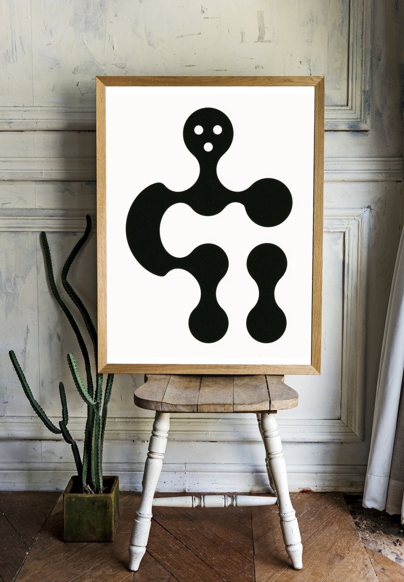 Black Organic Abstract Poster. — room view 1