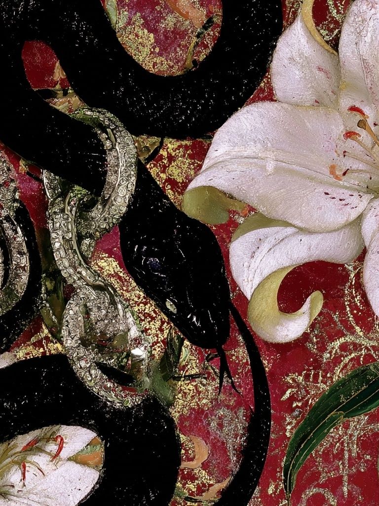 Floral Gold Abstract Poster. poster detail