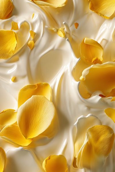 Golden Petals Abstract Print. poster