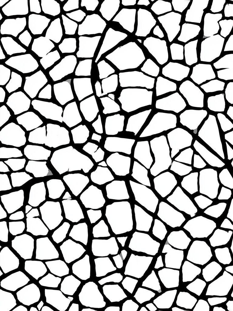 Cracked Mosaic Black-White Poster. poster — abstract art