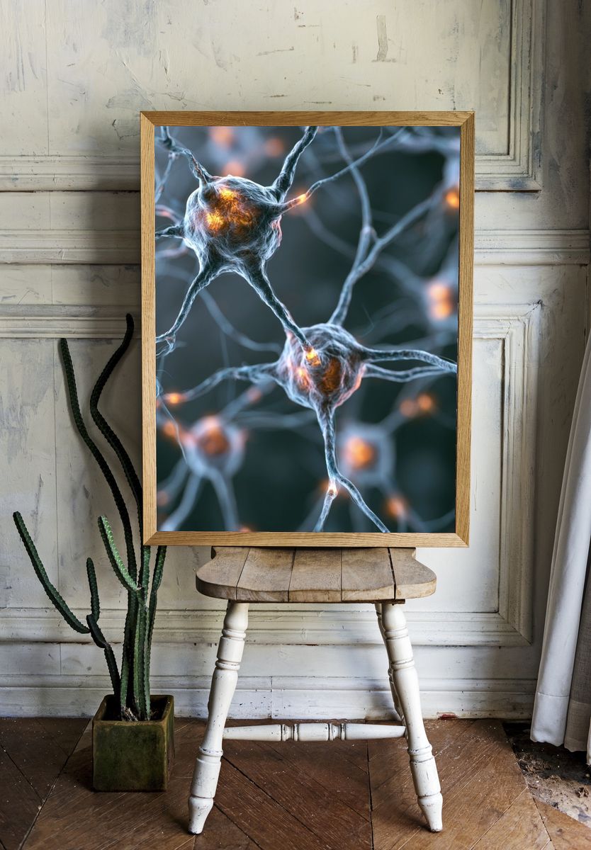 Neural Network Glow Poster. — room view 1