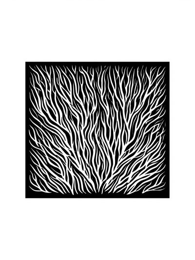 Black Coral Abstract Print.