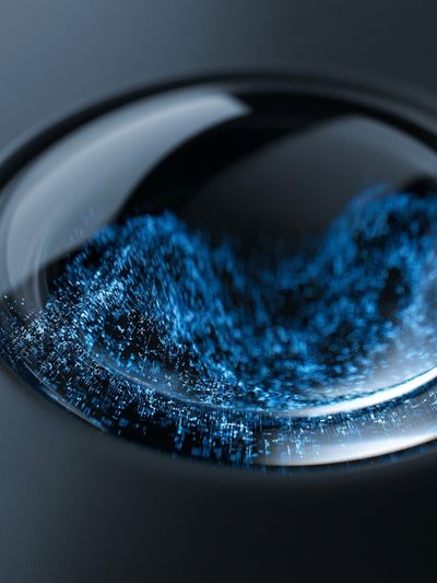Blue Liquid Orb Abstract Poster. poster