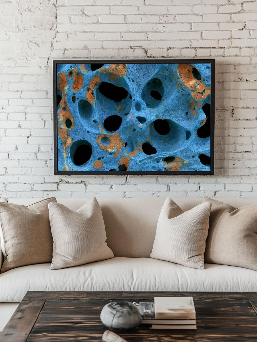 Blue Coral Texture Abstract Poster. room preview