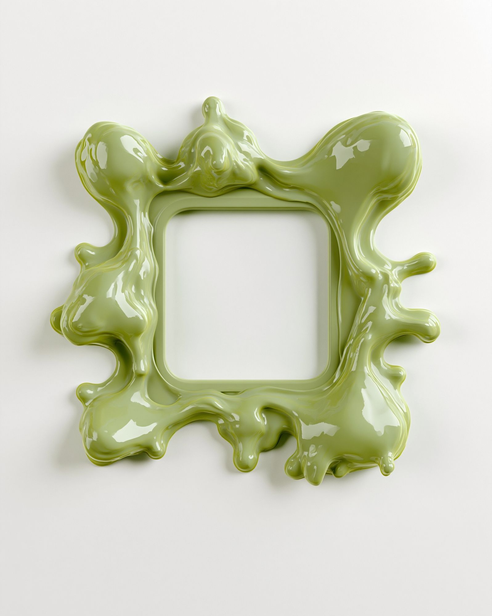 Olive Liquid Frame Abstract Poster. poster — abstract art