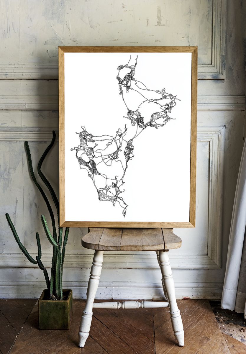 Organic Network Line Art Poster. room preview