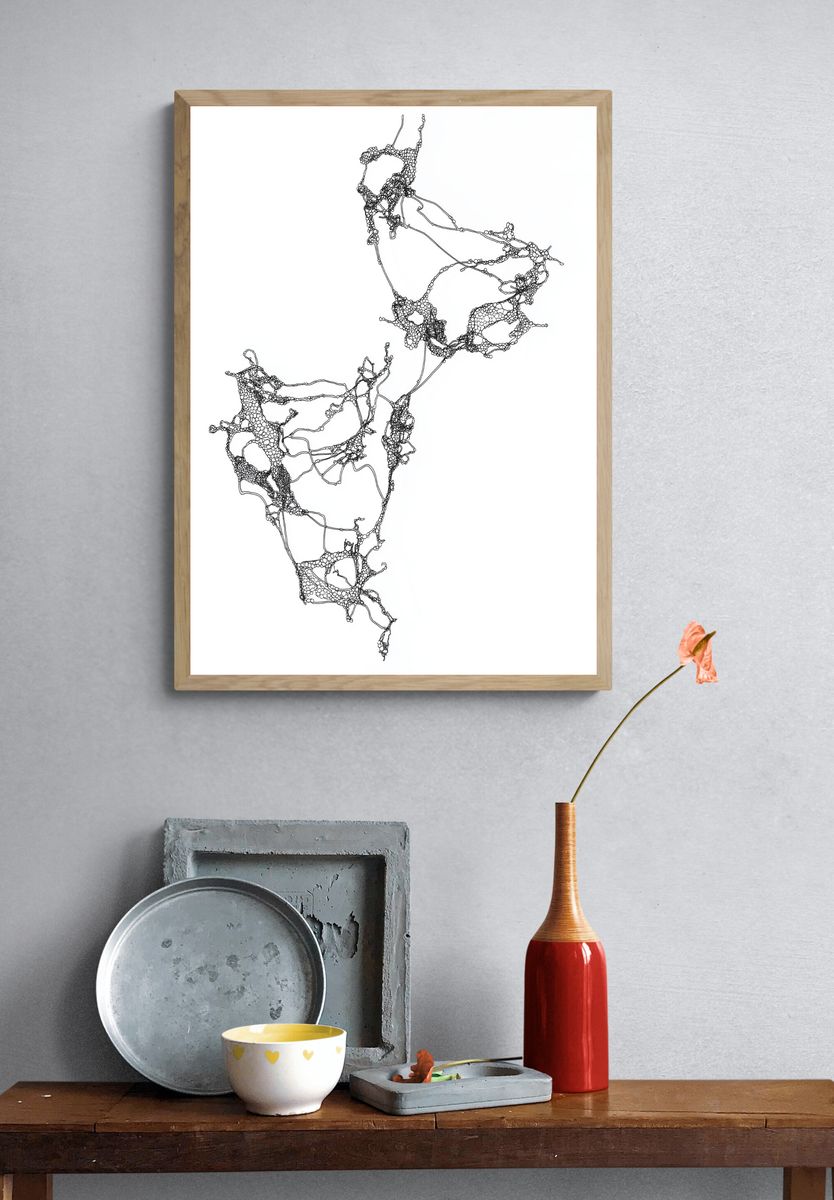 Organic Network Line Art Poster. — room view 3
