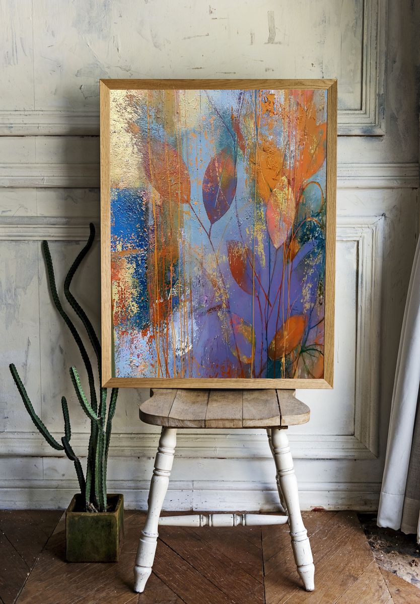 Abstract Leaf Texture Poster. — room view 1