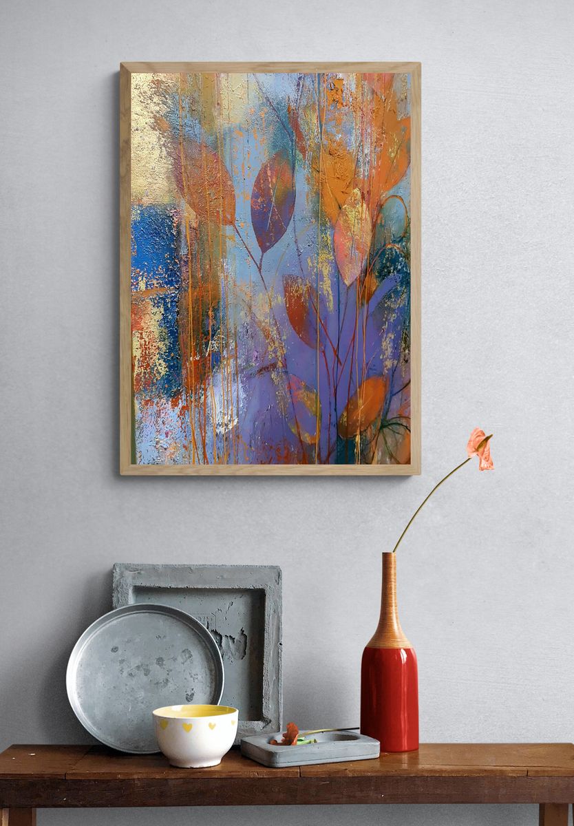 Abstract Leaf Texture Poster. — room view 3