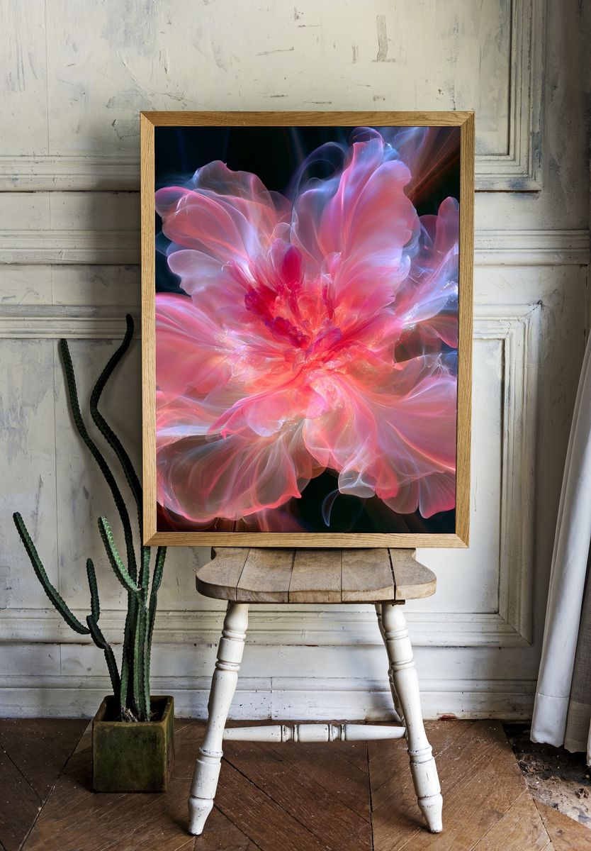 Blush Bloom Abstract Print. — room view 1