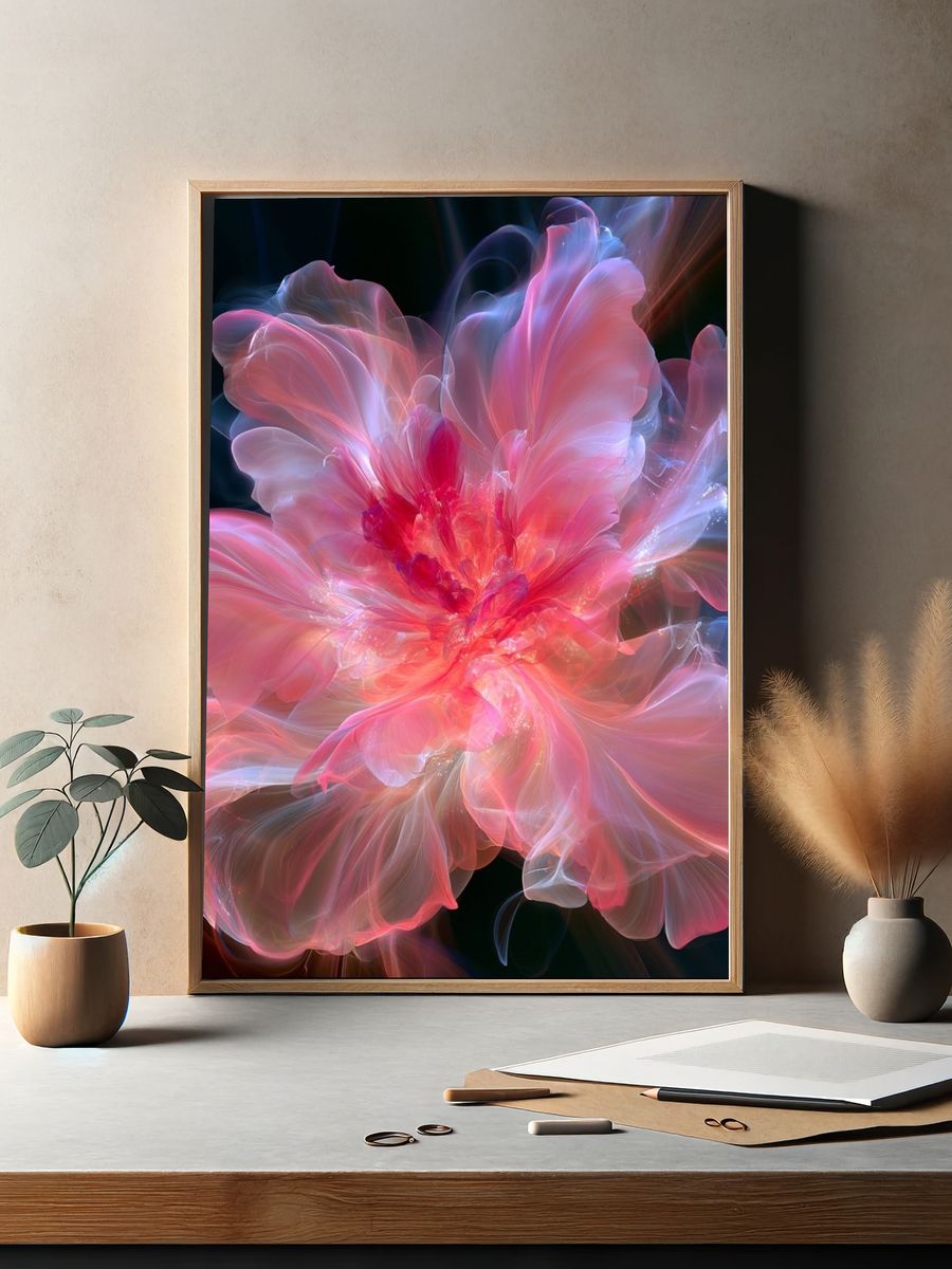 Blush Bloom Abstract Print. — room view 2