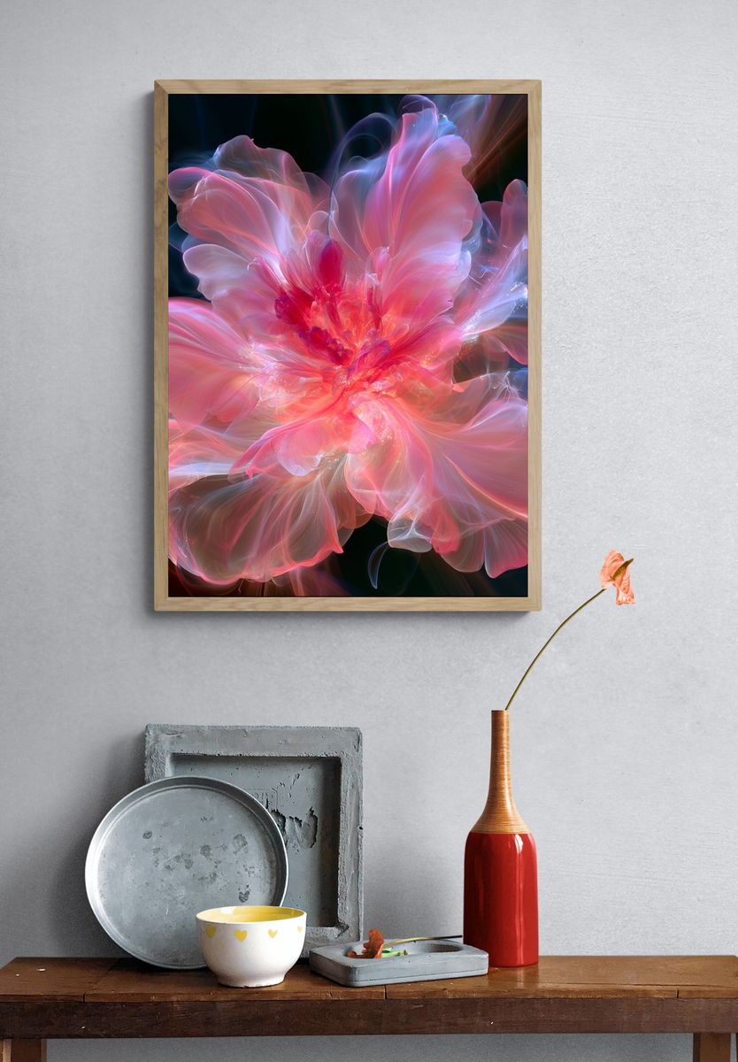 Blush Bloom Abstract Print. — room view 3