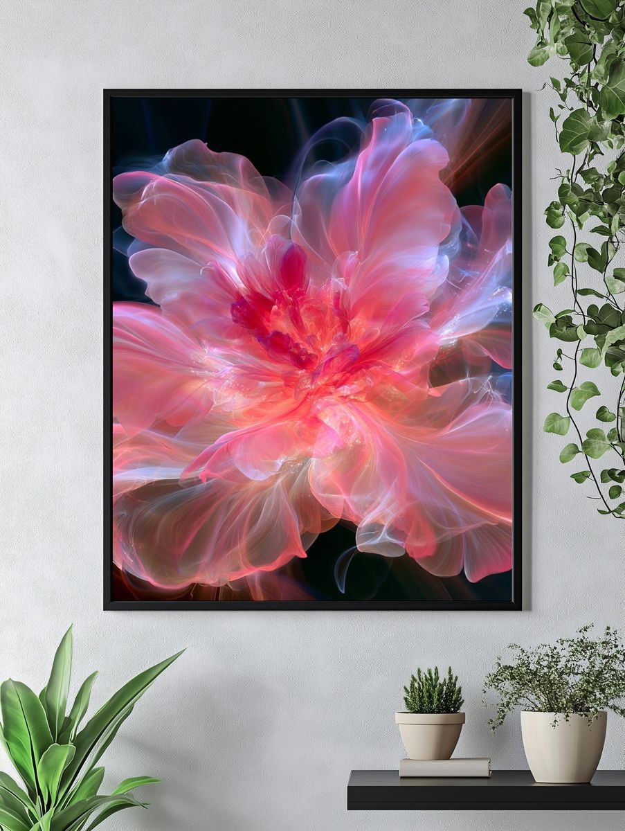 Blush Bloom Abstract Print. — room view 4