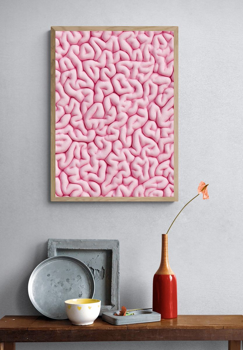 Abstract Brain Texture Poster. — room view 3