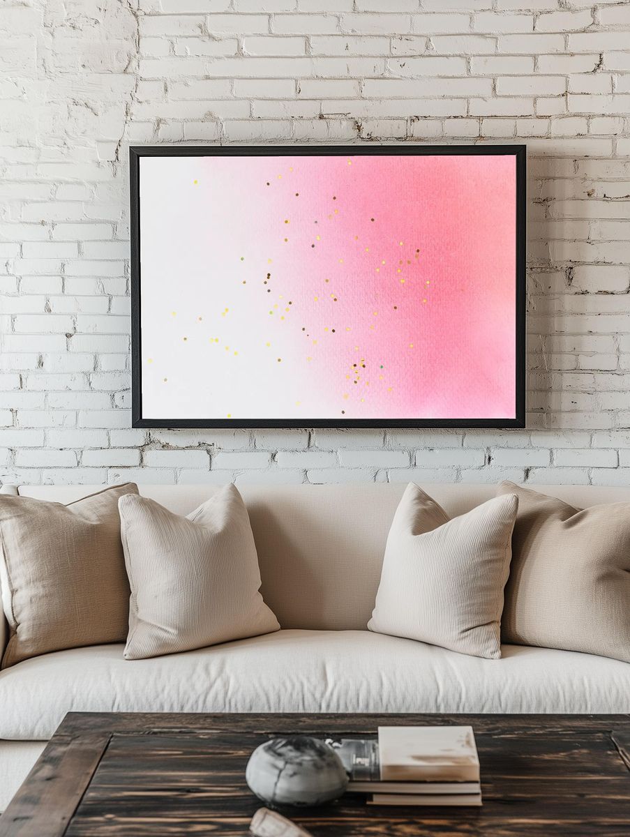 Pink white watercolor wallpaper background. room preview