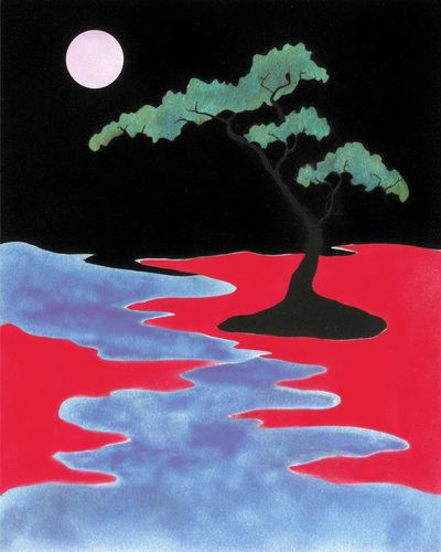 Moonlit River — Abstract Print. poster