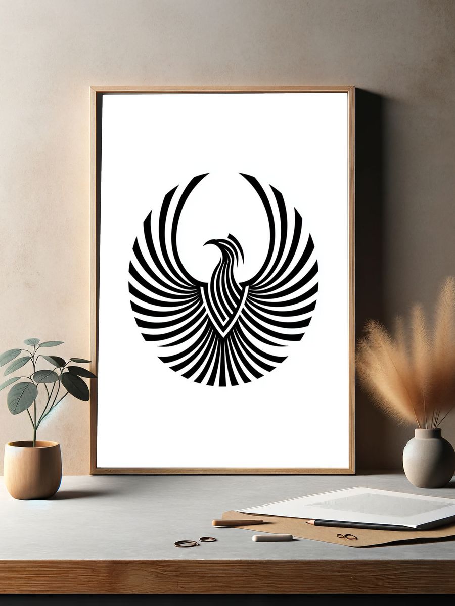 Abstract Phoenix Emblem Poster. — room view 2