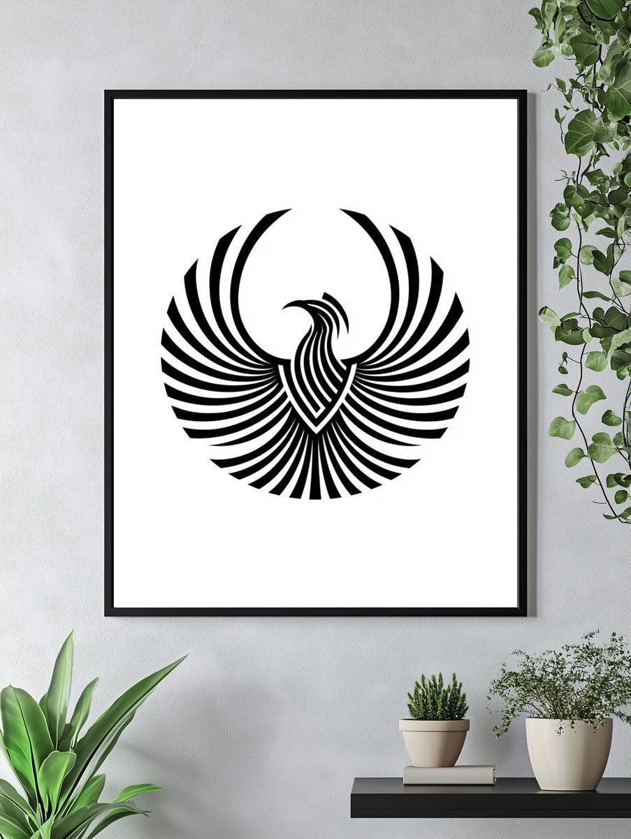 Abstract Phoenix Emblem Poster. — room view 4