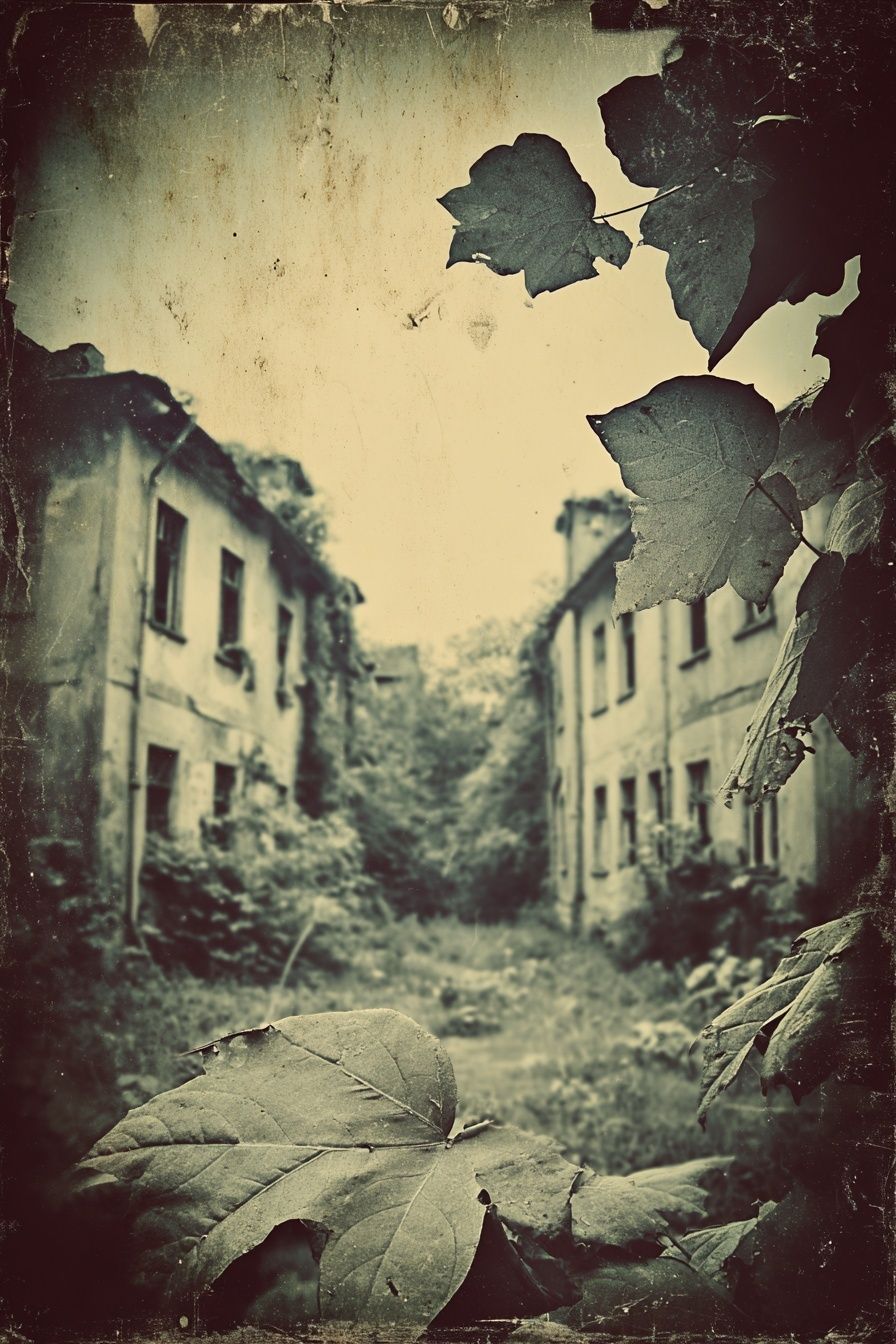 Abandoned Building — Vintage Print. poster — vintage art