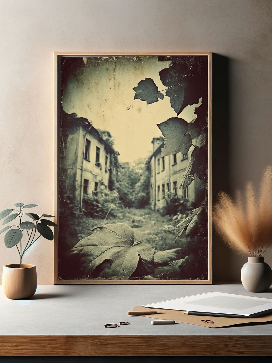 Abandoned Building — Vintage Print. — room view 2