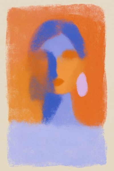 Orange Blue Abstract Poster.