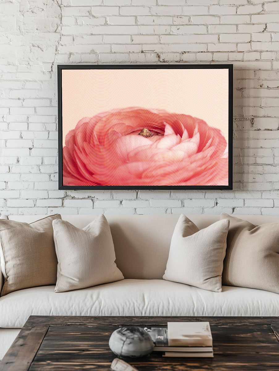Red ranunculus flower design resource. room preview