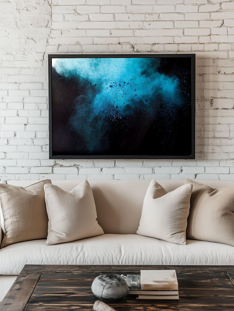 Free blue powder explosion image. — room view 1