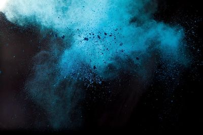 Free blue powder explosion image. poster print